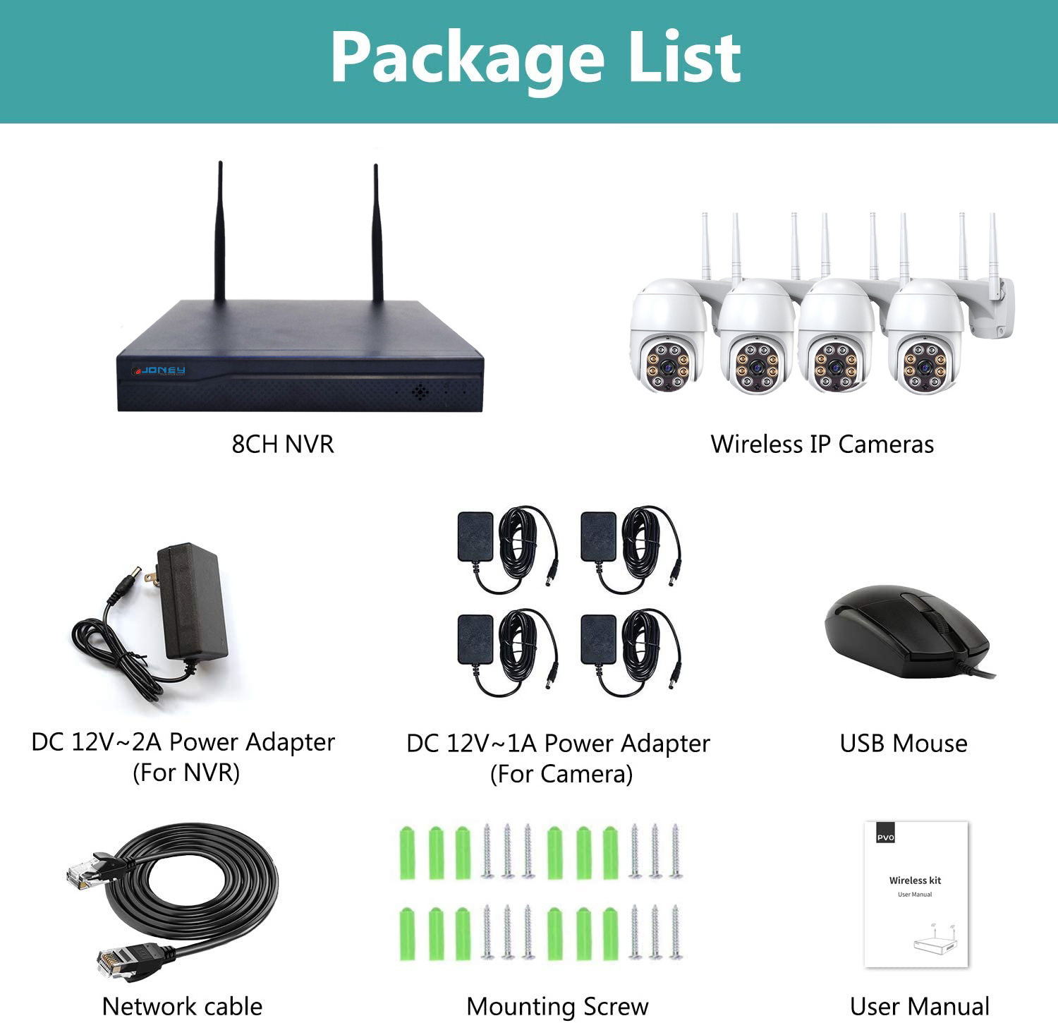 AI Smart human tracking 3MP 4 Channel Wireless security ptz cameras and wifi nvr kit for wireless video surveillance system