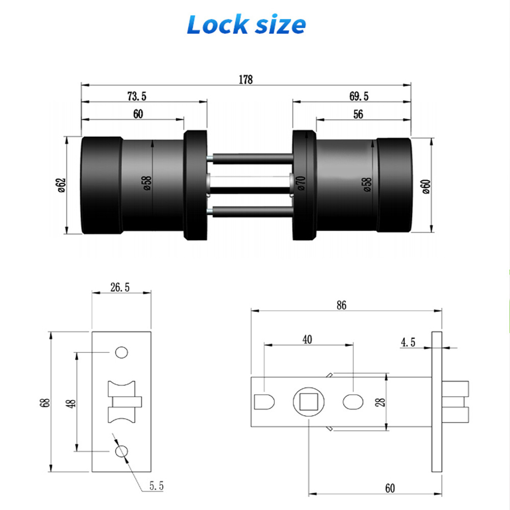 Electronic Smart Digital Keypad Code Smart Fingerprint Door Lock deadbolt security Ble Tuya App knob door lock