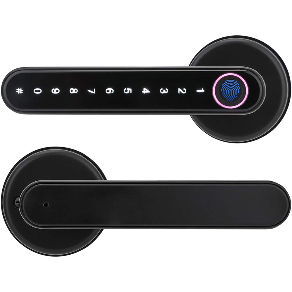 Smart Mini fingerprint handle door Lock,  WIFI/ Bluetooth Password code access slim fingerprint door handle with single latch