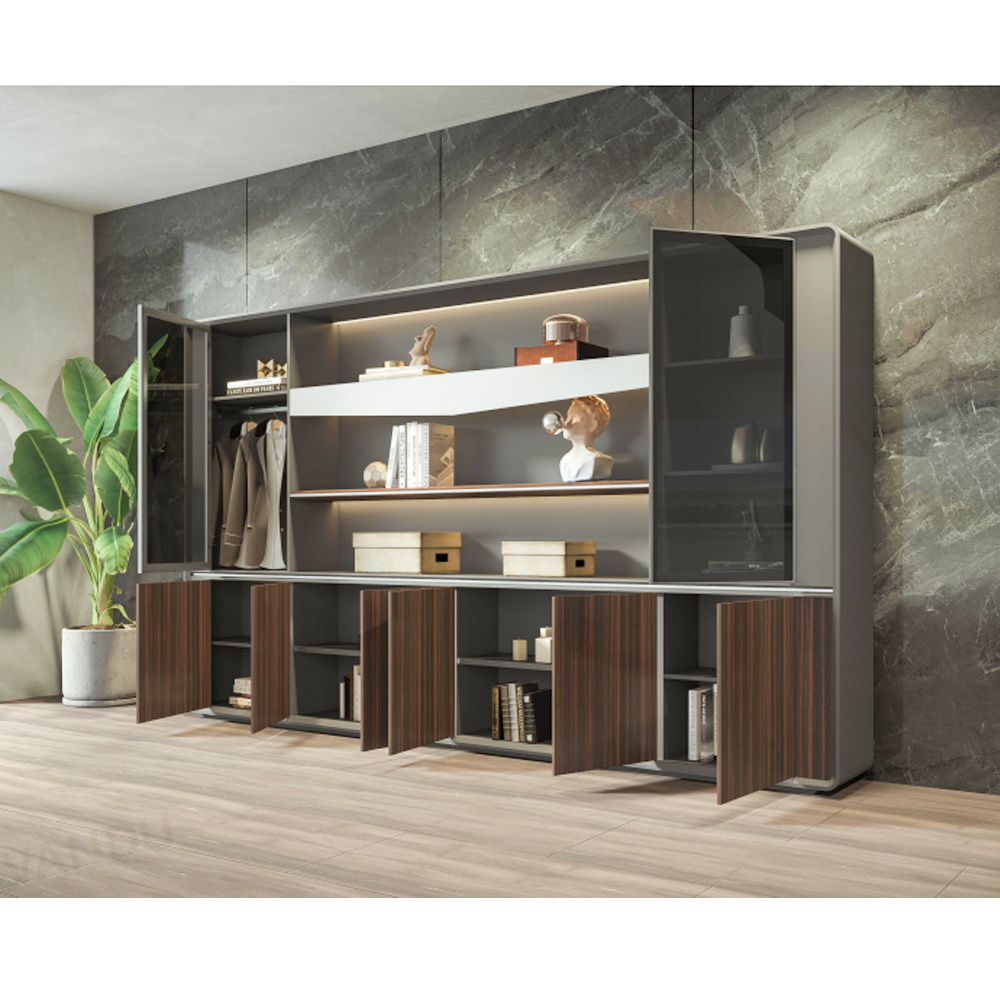 Customized simple large-capacity fireproof classifiable movable partition solid wood locker file cabinet