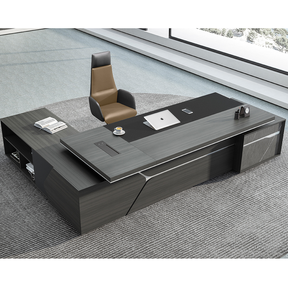 Desk ceo director manager business furniture chair and table boss desk black executive desk