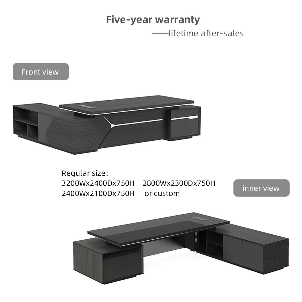 Desk ceo director manager business furniture chair and table boss desk black executive desk