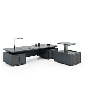 Free Design Solution Manager Chief Desk L Shape Black Office Desk Office Furniture Boss desk CEO executive table