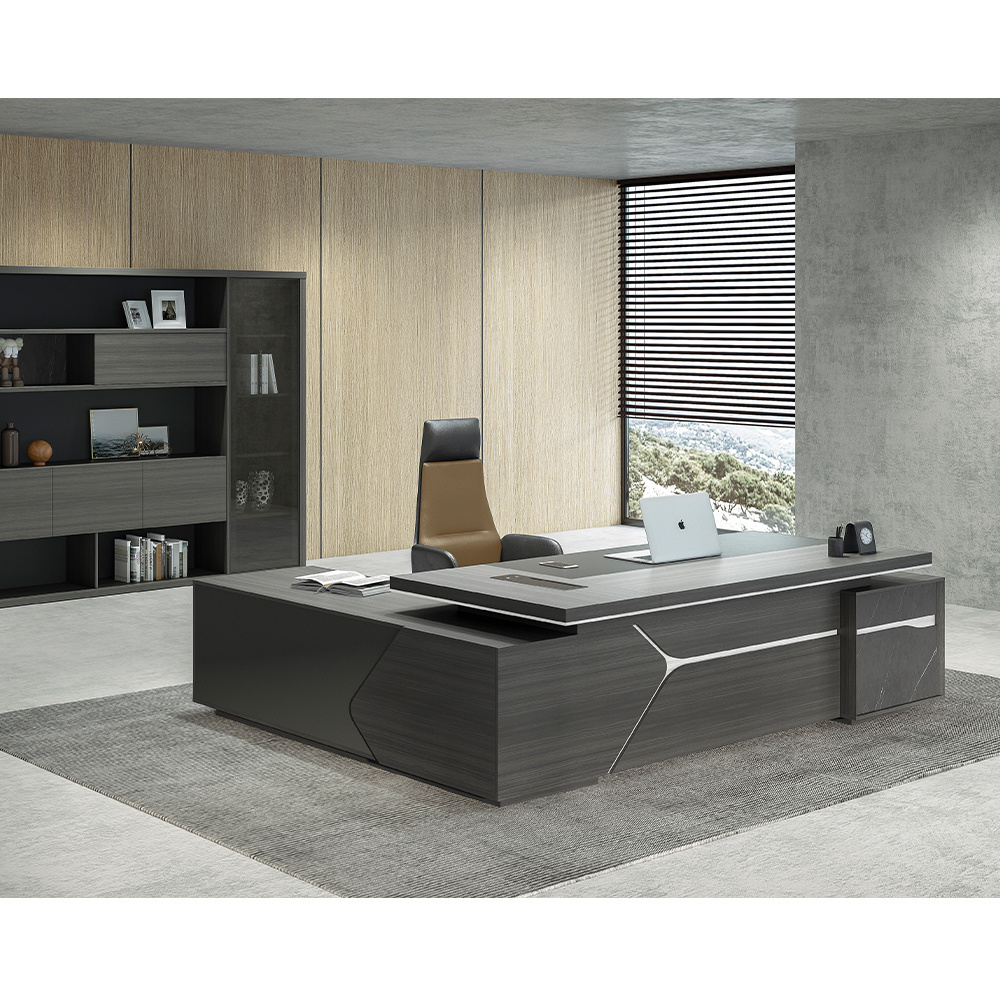 Desk ceo director manager business furniture chair and table boss desk black executive desk