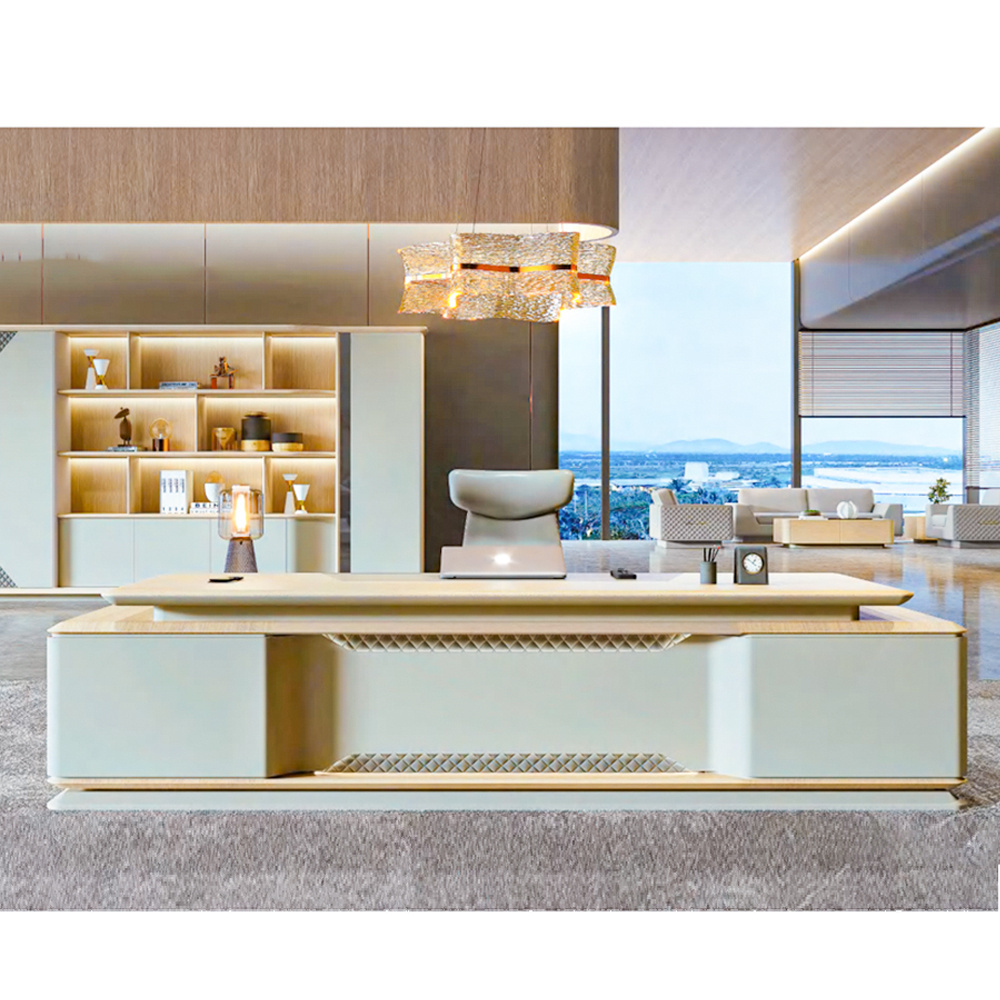 Modern environmentally friendly office furniture desk high-tech executive desk boss L-shaped manager CEO desk