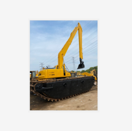 Used Amphibious excavator, used PC200 swampy excavator, used boat excavator on hot sale