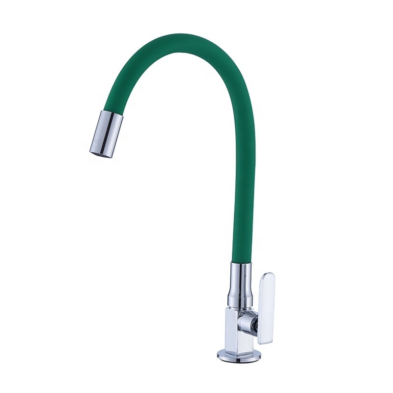 Silicone Tube Kitchen Faucet Zinc Pull Water Tap Sinks Single Handle Deck Mounted Cold Water Faucet