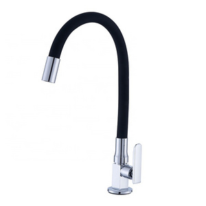 Silicone Tube Kitchen Faucet Zinc Pull Water Tap Sinks Single Handle Deck Mounted Cold Water Faucet