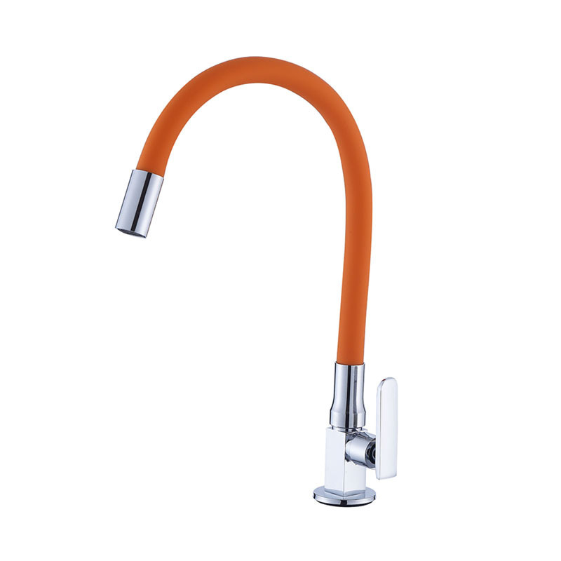 Silicone Tube Kitchen Faucet Zinc Pull Water Tap Sinks Single Handle Deck Mounted Cold Water Faucet