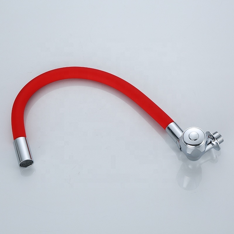 Kitchen Faucets Cold Water Red Kitchen Faucet with Flexible Silicone Pipe