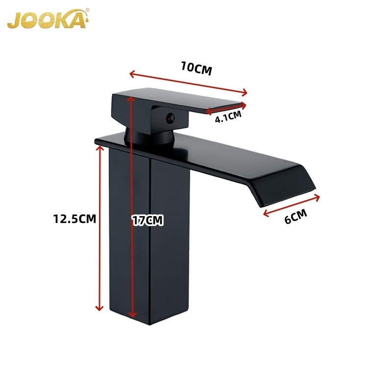 Polished Bathroom Mixer Tap Water Fall Faucets Stainless Steel Black Sensor Concealed Single Lever Basin Tap