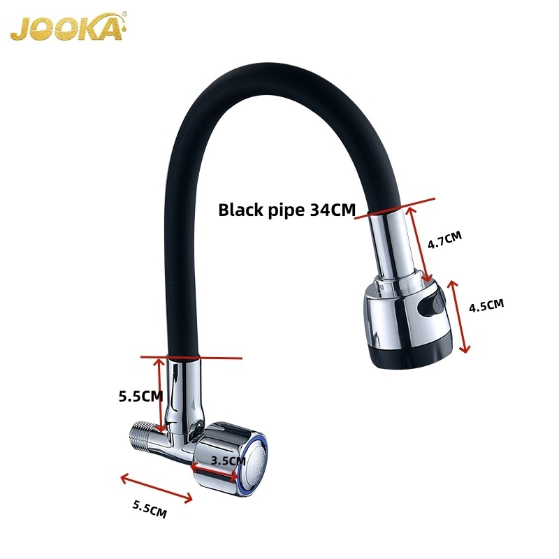 China Factory Design Faucets Black Pipe Wall Mounted Zinc Body Kitchen Faucets Manufacture