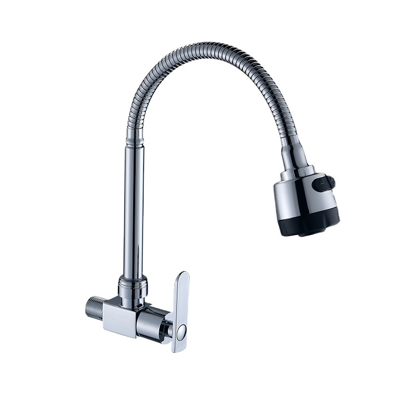 Wall Mounted Kitchen Faucet For Kitchen Sink Single Hole Brass Cartridge Single Cold Water Kitchen Faucet