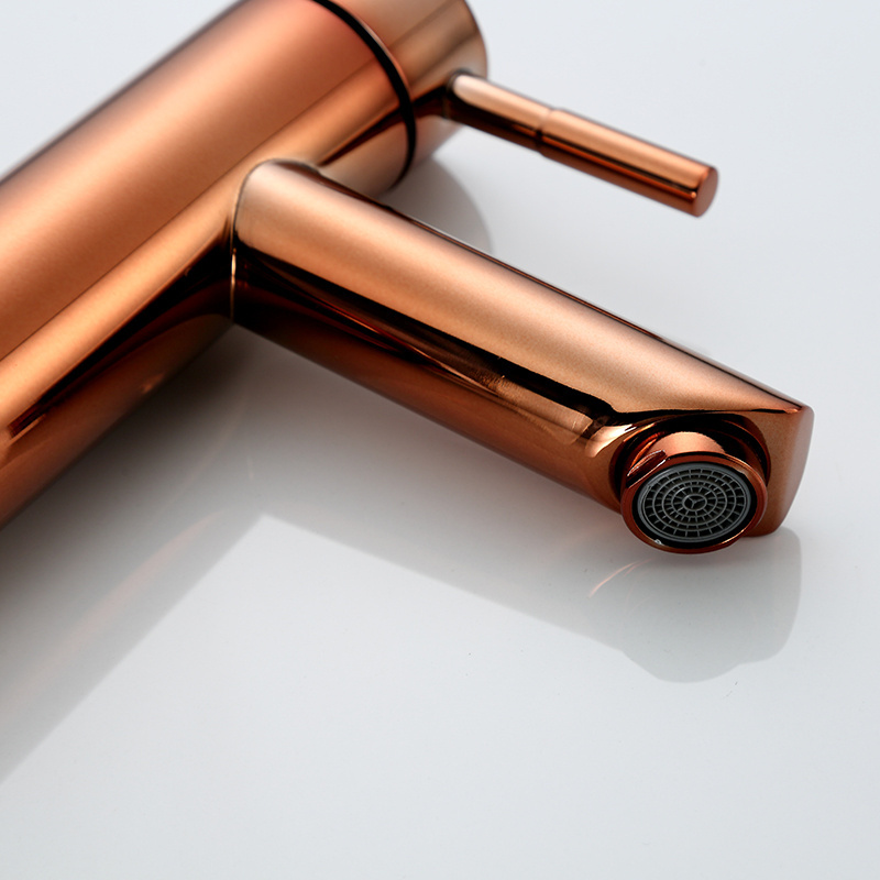 Rose Gold Bathroom Faucet Kitchen 201 Single Handle Sink Faucet Modern Bathroom Single Hole Water Faucet Supplier