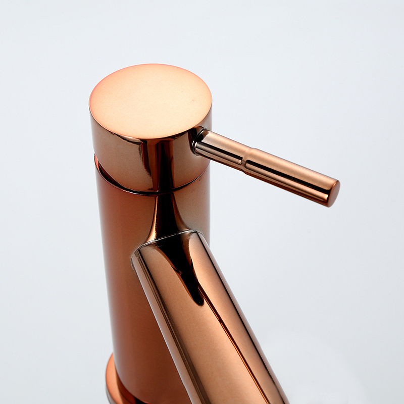 Rose Gold Bathroom Faucet Kitchen 201 Single Handle Sink Faucet Modern Bathroom Single Hole Water Faucet Supplier