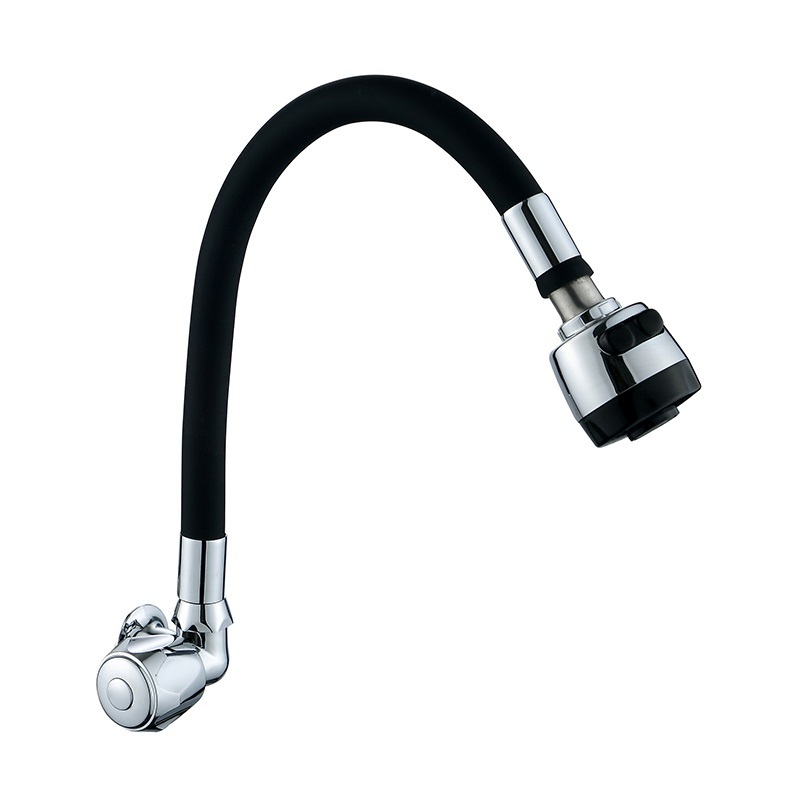 Jooka Color Flexible Wall Mounted Sink Kitchen Tap Brass OEM Modern Contemporary Zinc Polished Kitchen Mixer Faucet Kitchen