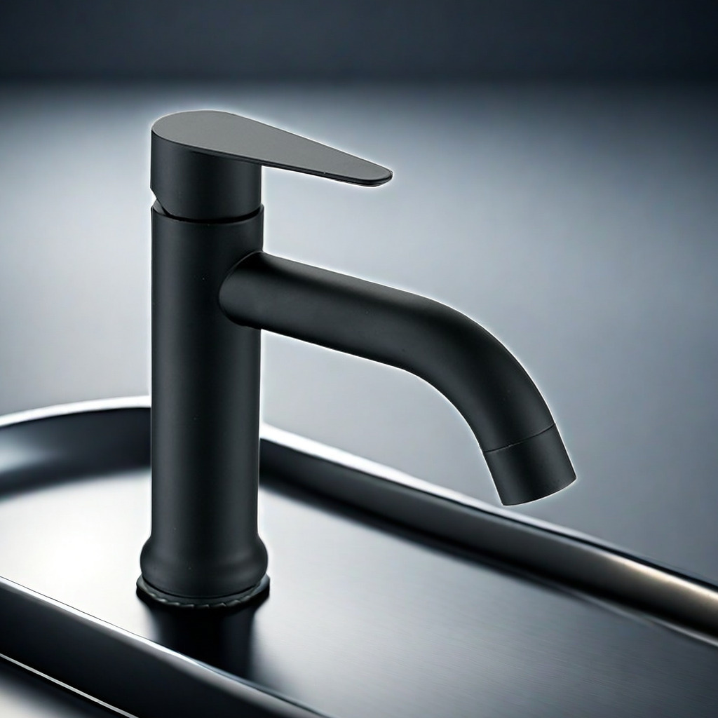 Factory Design Hot Modern Single Handle Cold Water Matte Black Bathroom Sink Faucet Commercial Lavatory Sink Basin Faucet