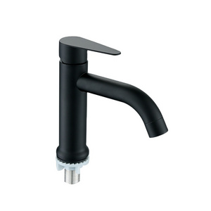 Factory Design Hot Modern Single Handle Cold Water Matte Black Bathroom Sink Faucet Commercial Lavatory Sink Basin Faucet