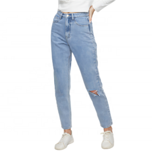 Hot sale ready to ship new fashion cotton/spandex long blue women denim jeans jacket for ladies