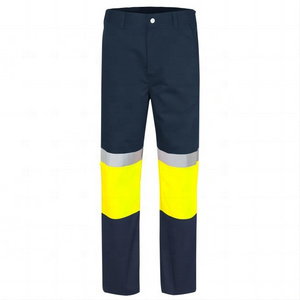 Factory supply  Wholesale Hi Vis Safety Working Trousers Reflective Tapes Work Pants Work wear pants cheap safety trousers