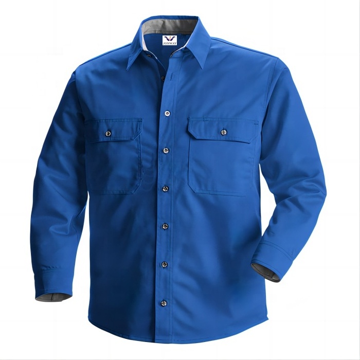 Wholesale Men's Welding Work Shirts Fr Flame Retardants Welder Wear Clothing 100% Cotton Frc Fire Resistant