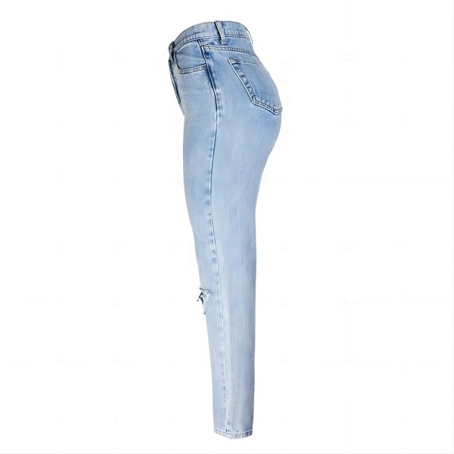 Hot sale ready to ship new fashion cotton/spandex long blue women denim jeans jacket for ladies