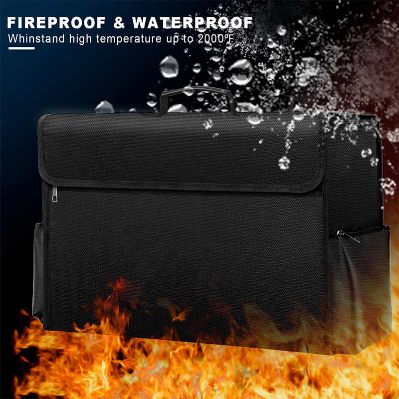 Non itchy fire resistant money file security briefcase fireproof document bag