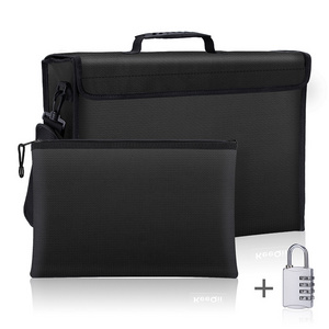 Non itchy fire resistant money file security briefcase fireproof document bag