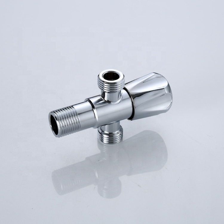 Sanitary Ware 2 Way Angle Valve One Inlet Two Outlet SS Toilet Angle Valve Flexible Water