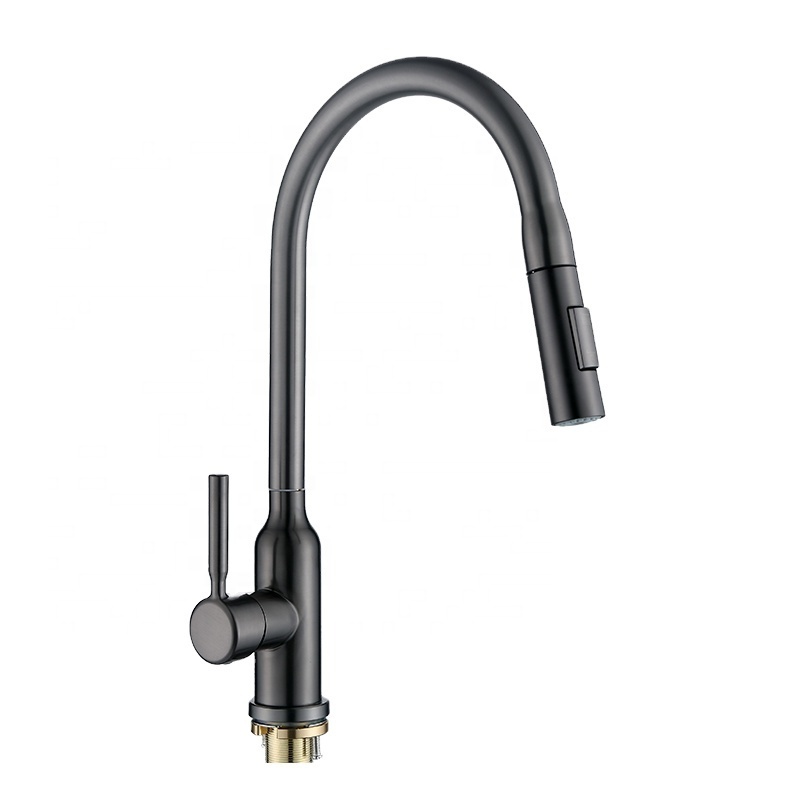 Kitchen Faucet Black Stainless Steel 304 Water Tap Modern Kitchen Taps Brass Pull Out Sprayer Kitchen Mixer Sink Faucets