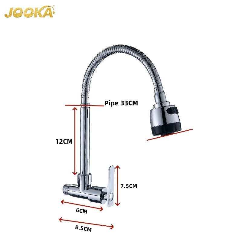 Taps Manufacture Single Lever Faucet Taps Kitchen Zinc Body Wall Mounted Cold Kitchen Sink Faucets