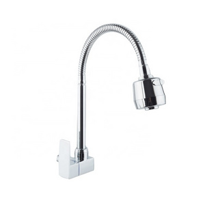 Good chrome single handle flexible long neck wall mounted cold water kitchen sink faucet