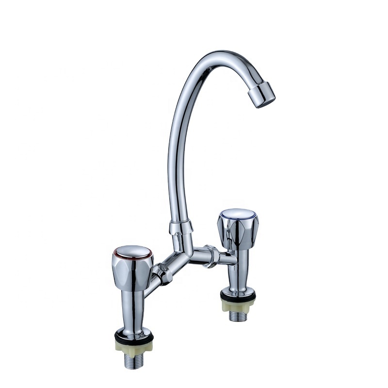 Dual handle cold and  South American hot style kitchen mixer faucet