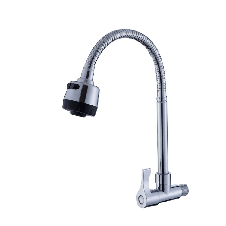 Style Wall Mounted Kitchen Sink Faucet Flexible Tap Hot Sale Trendy Single Handle Modern Kitchen Designs Family Hotel Kitchen