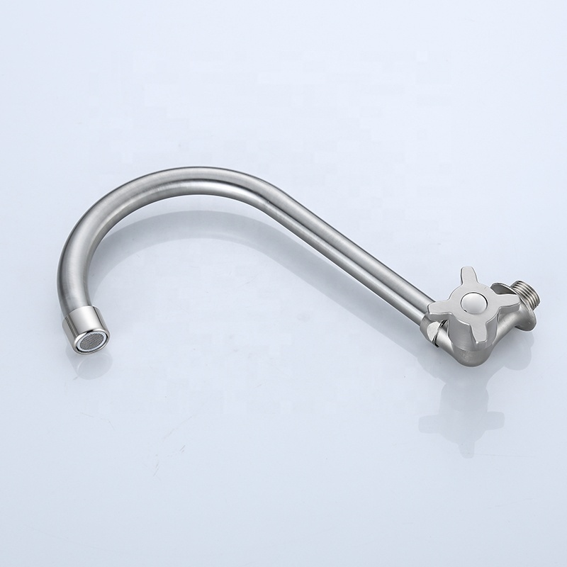 Brush Nickle Surface Single Cold Wall Mounted Kitchen Faucet With Flexible Pipe Faucet Kitchen Tap