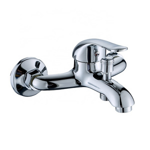 Wholesale JOOKA  Brass Chrome Or Ss Bathroom Wall Mount Mixer Bathtub Bath Shower Faucet Taps