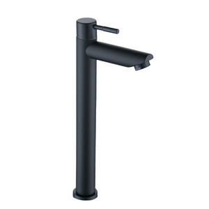 Black Table Top Basin Taps Stainless Steel Basin Faucet Deck Mounted Cold Water Single Handle  Bathroom Faucets