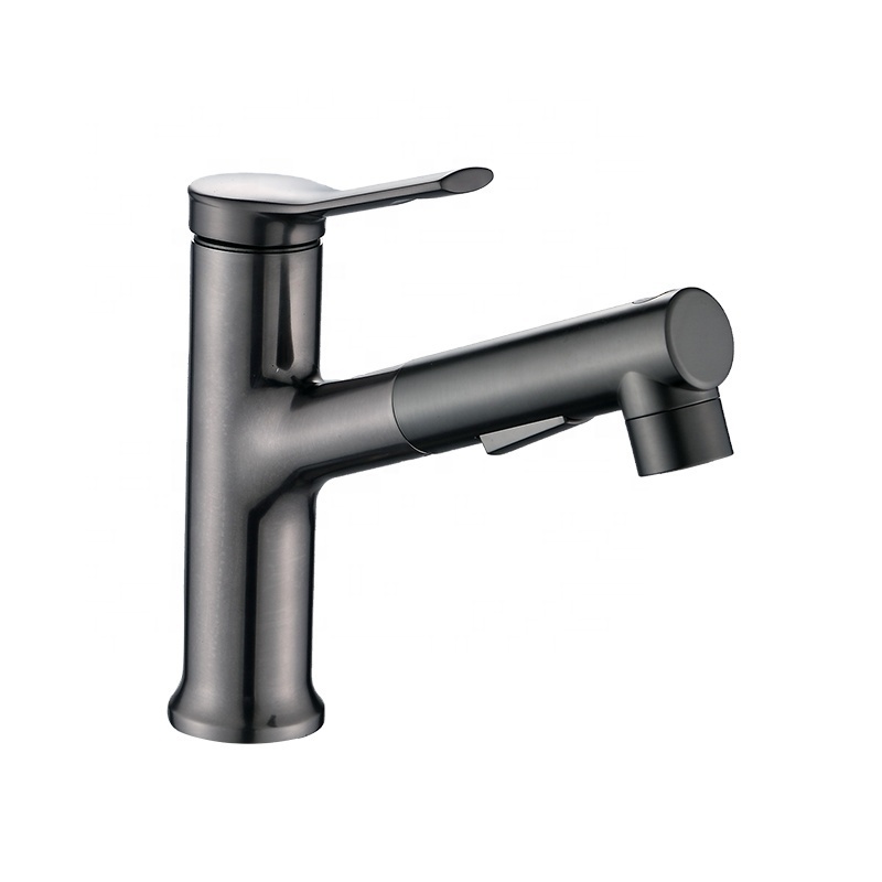 JOOKA 3 mode Gun gray  pull out basin faucet rotatable small  bathroom faucet