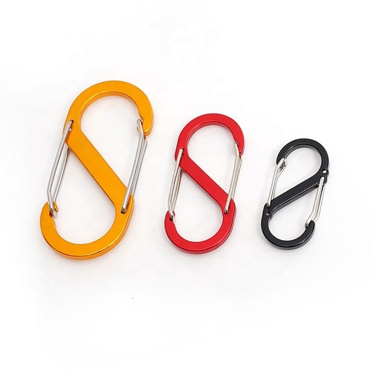 40mm*88mm 30mm*66mm S Type Hook Carabiner Clip Buckle Outdoor Camping Aluminum Spring Snap Hook