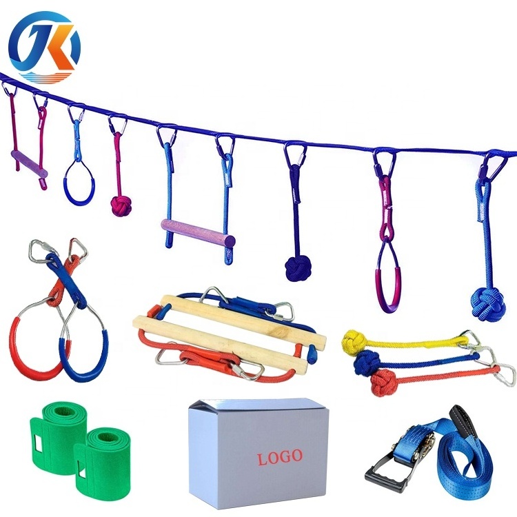 Connect Buckle Straps Rope Ladder Spring Hooks Playground Light weight safety climbing rope ladder for Kids Swing Set