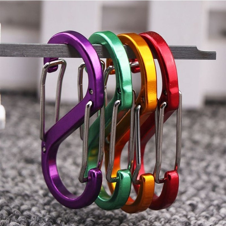 40mm*88mm 30mm*66mm S Type Hook Carabiner Clip Buckle Outdoor Camping Aluminum Spring Snap Hook