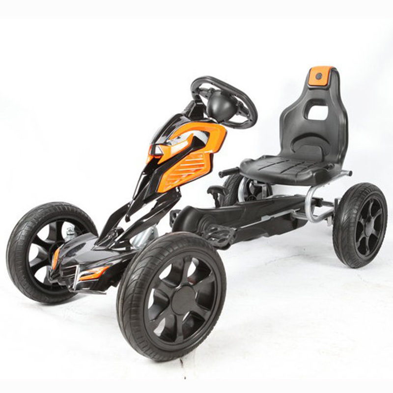 Outdoor Pedal Go Kart Kids 4 Wheel Ride On Car with Racing Steering Wheel