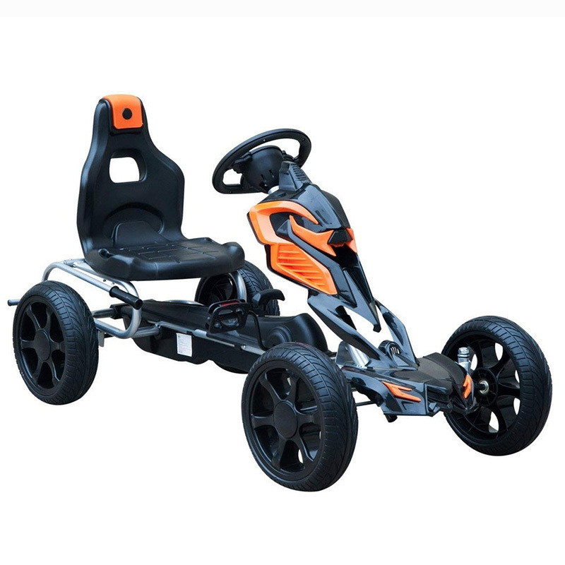 Outdoor Pedal Go Kart Kids 4 Wheel Ride On Car with Racing Steering Wheel