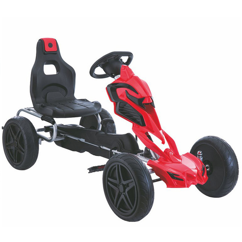 Outdoor Pedal Go Kart Kids 4 Wheel Ride On Car with Racing Steering Wheel