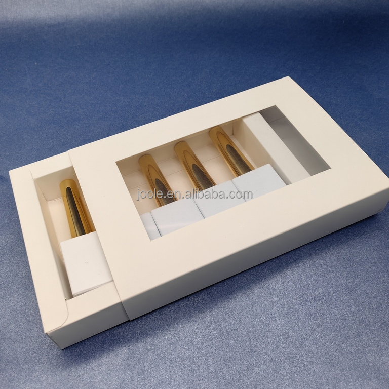 Five 5 bottles gel polish OPI nail acrylic gel vial packaging box big clear window custom design