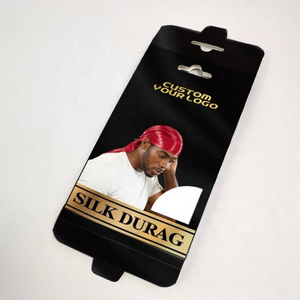 Custom Logo Durag Packaging Box with Gold Stamping Satin Lined Bonnet Packing Paper Box Handkerchief Packages