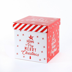 Red Christmas gift box corrugated cardboard hard transportable packaging cosmetics gift color printing custom