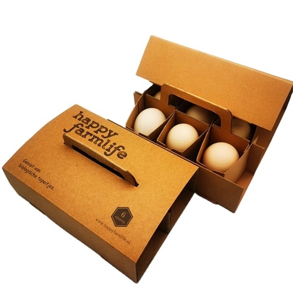 Custom molded paper Eco-friendly Chicken egg carton 6 pack egg box cartons packing box