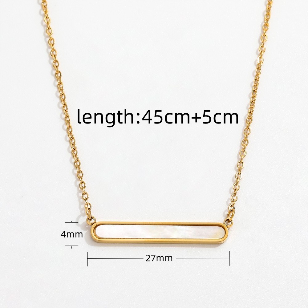 Joolim Jewelry 18K Gold Plated Shell Bar Pendant Choker Necklace Stainless Steel Jewelry Wholesale