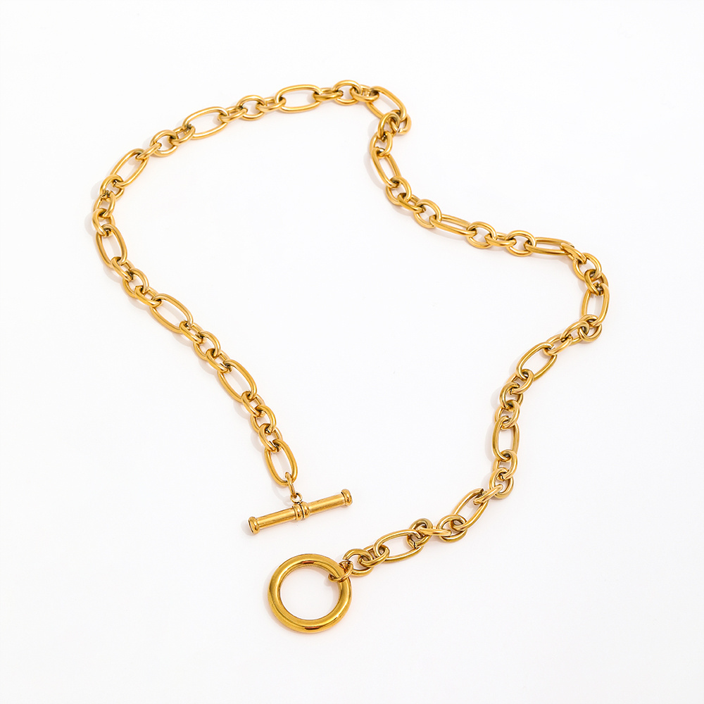 Joolim 18K Gold Plated Chunky Link Chain Toggle Necklace Stainless Steel Necklace Jewelry Wholesale